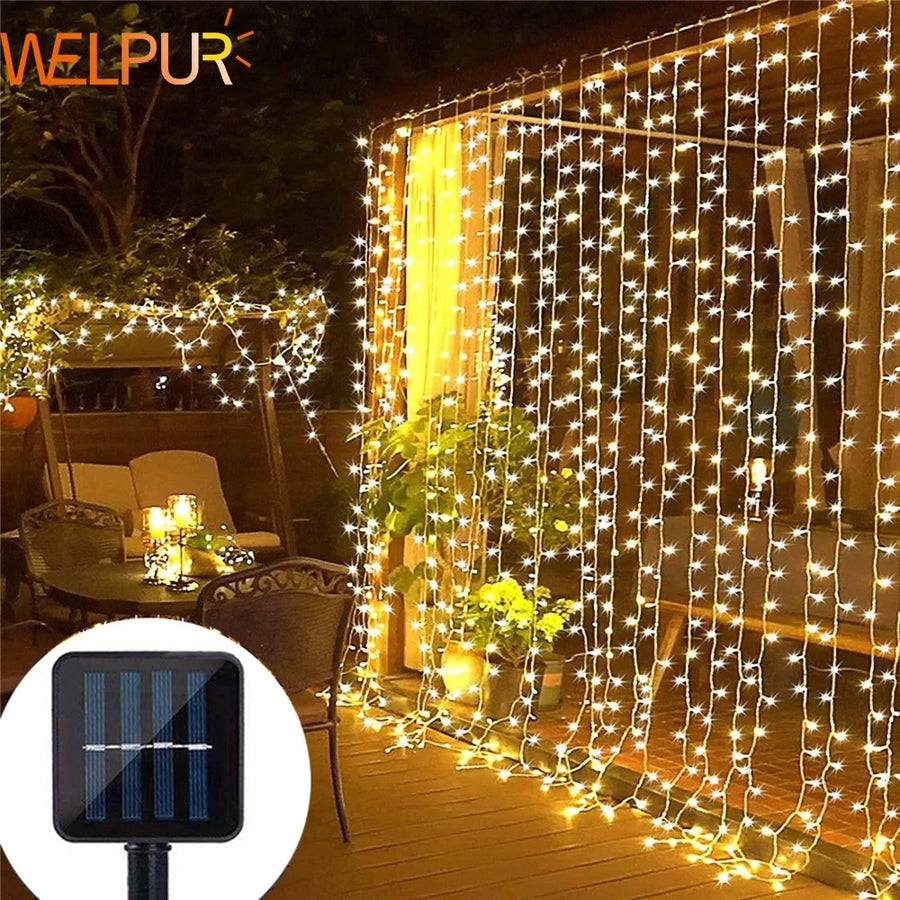 Waterproof Solar Curtain Light